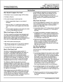 Form I-864, Affidavit of Support